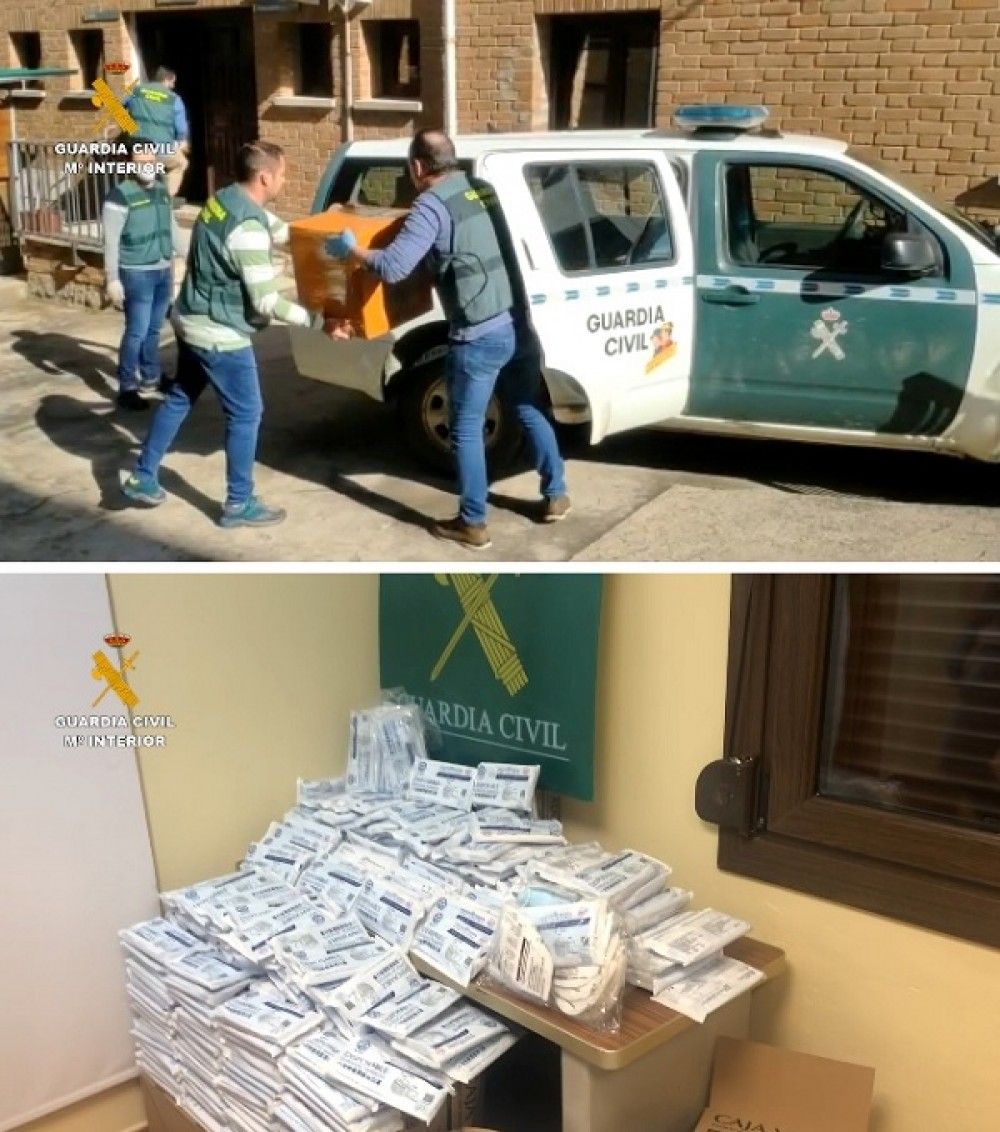 La Guardia Civil esclarece la venta ilegal de más de 260.000 mascarillas no homologadas procedentes de China