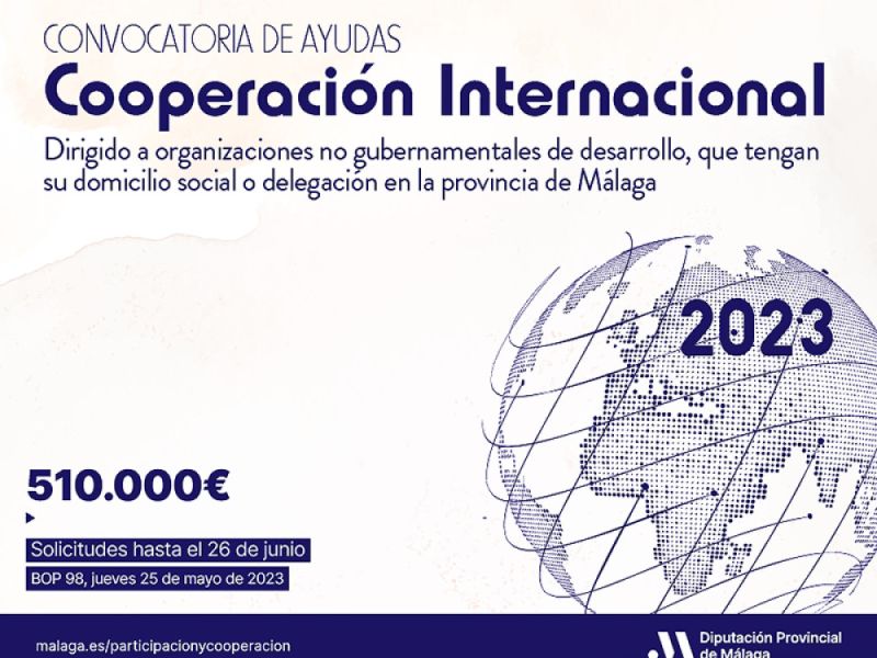La Diputación de Málaga publica la convocatoria de ayudas en materia de cooperación internacional al desarrollo, dotadas con 510.000 euros
