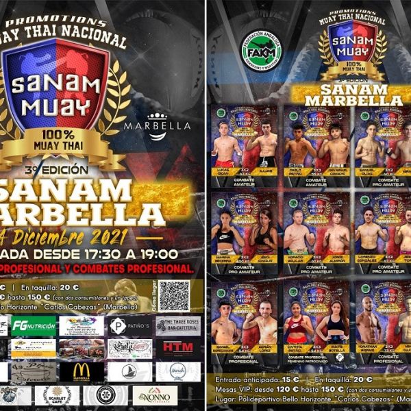 El Polideportivo Carlos Cabezas albergará el próximo sábado la tercera edición de Sanan Marbella’, con una docena de combates profesionales y amateurs de Muay Thai