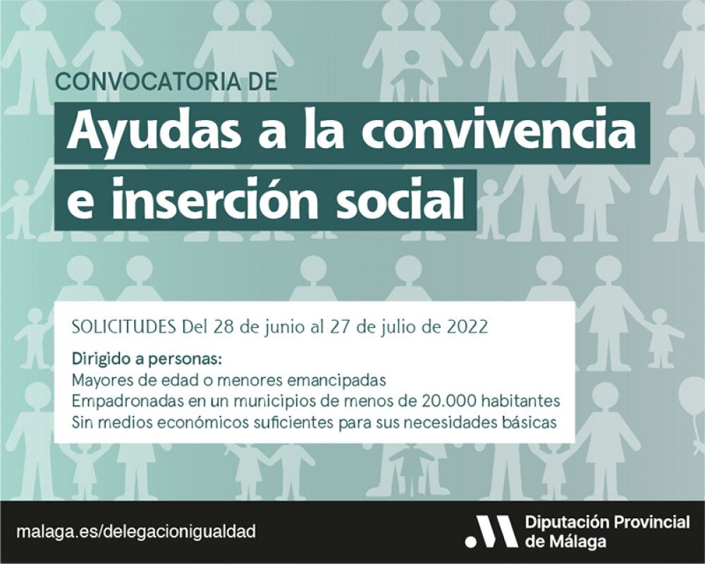 La Diputación destina 500.000 euros a ayudas de convivencia e inserción social para las familias de la provincia
