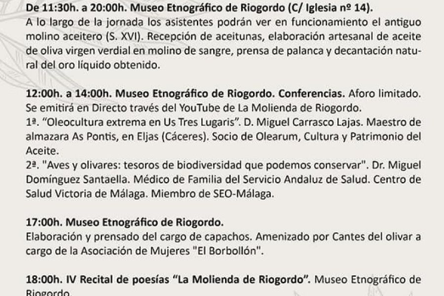 La XI Molienda de Riogordo organiza más de 15 actividades para este fin de semana