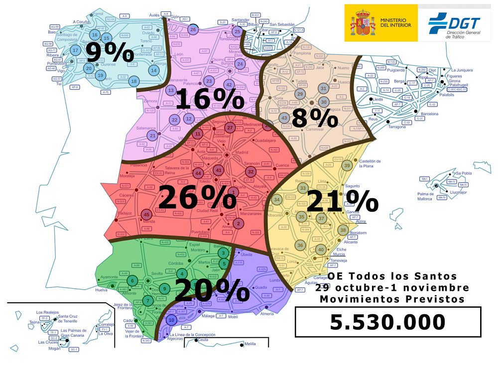 A las tres de la tarde comienza la operación especial de tráfico por el Puente de Todos los Santos
