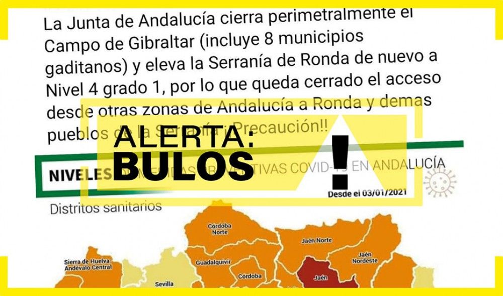 El mensaje que advierte de que está prohibido entrar y salir de municipios de la Serranía de Ronda es falso