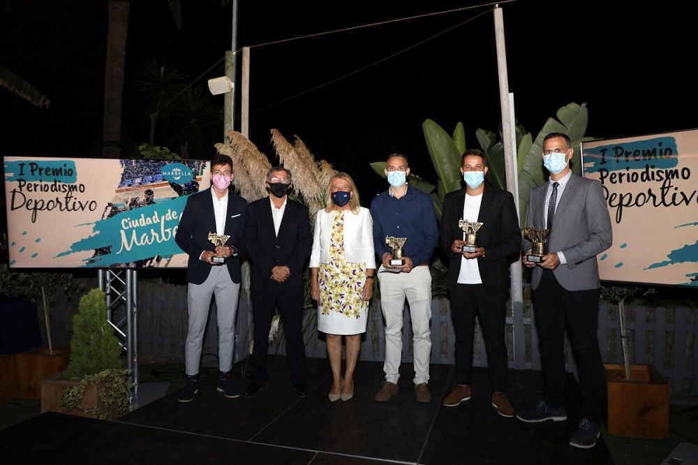 Los periodistas Jesús Ortiz, Daniel Marín, Alberto Fuentes y Julio Rodríguez, ganadores del I Premio de Periodismo Deportivo Ciudad de Marbella