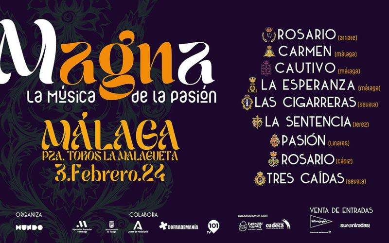 La Magna, la música de la Pasión’ reunirá en Málaga el 3 de febrero a nueve bandas andaluzas de Semana Santa