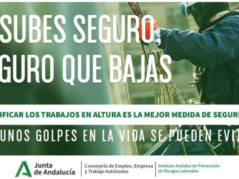 La Consejería de Empleo refuerza la campaña de sensibilización para evitar caídas en altura