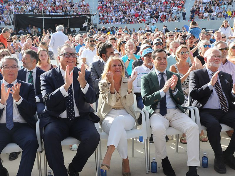 El presidente andaluz asiste en Marbella a la inauguración de la Solheim Cup 2023, la mayor competición femenina de golf del mundo