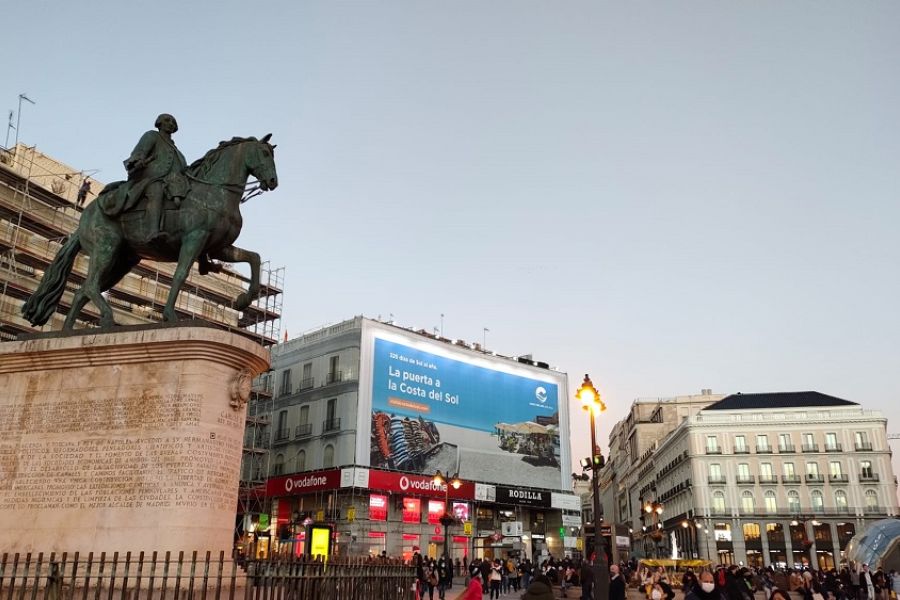 La Costa del Sol desembarca en Fitur con una campaña inédita en la Puerta del Sol con la que prevé impactar a cerca de tres millones de personas