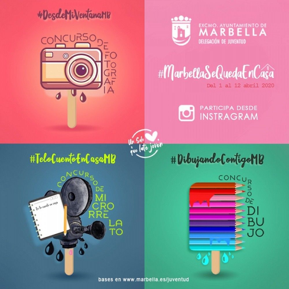 Juventud amplía hasta el 19 de abril el plazo para los concursos Marbella se queda en casa’ de fotografía, microrelatos y dibujo