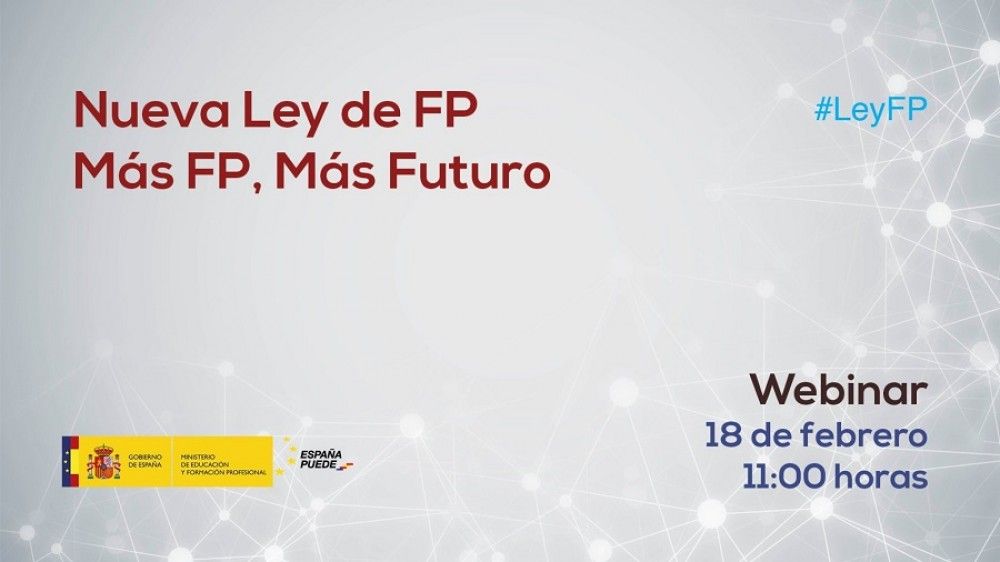 El Ministerio de Educación abre un ciclo de seminarios web en torno a la nueva Ley de Formación Profesional