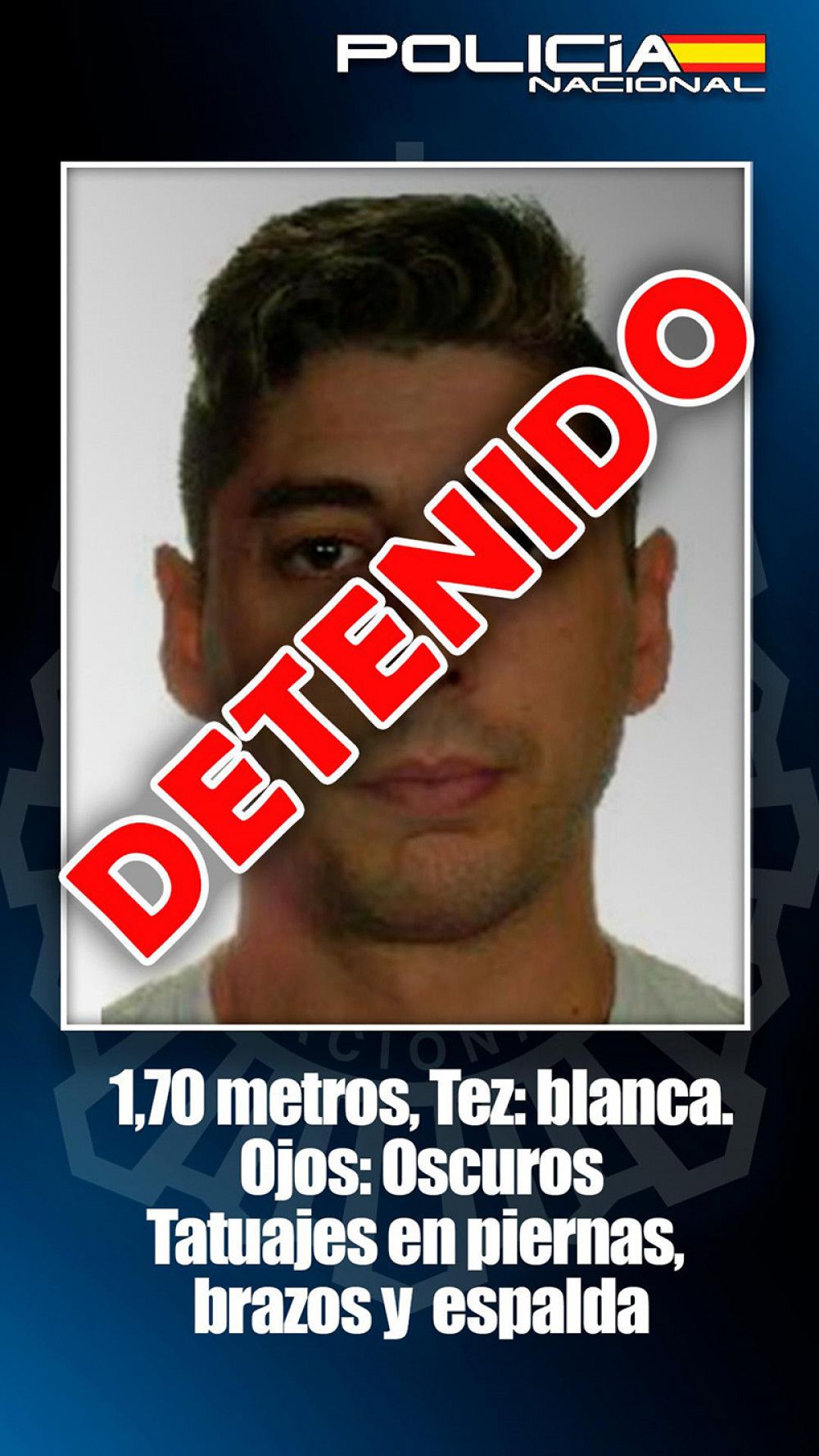 La Policía Nacional detiene a otro fugitivo incluido en la lista “LOS MÁS BUSCADOS”