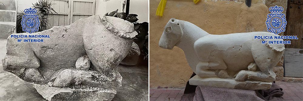 La Policía Nacional recupera una escultura de origen íbero fechada entre el siglo IV y V a.C.