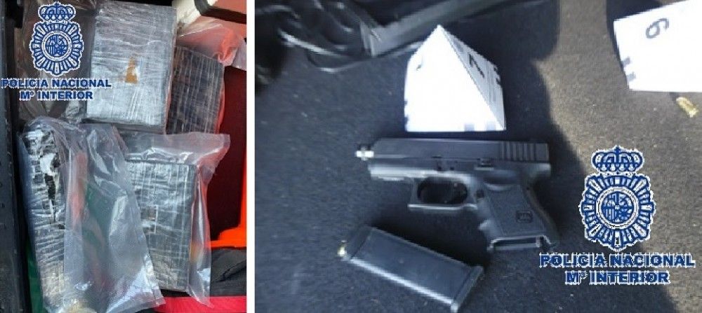 La Policía Nacional detiene en Estepona al conductor de un vehículo con 4,350 kilogramos de cocaína y un arma corta municionada