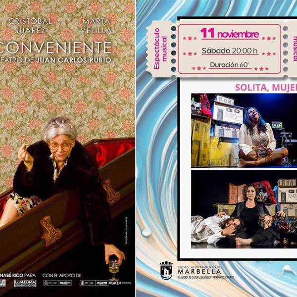 El Teatro Ciudad de Marbella albergará mañana viernes día 10 y el sábado 11 de noviembre las representaciones de El Inconveniente’, con Kiti Mánver, y Solita, mujer estrella’