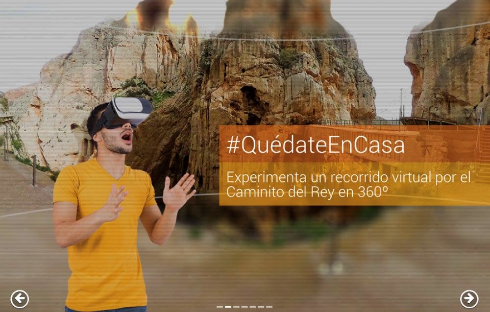 La Diputación realiza un tour en 360º por el Caminito del Rey coincidiendo con el quinto aniversario de su inauguración
