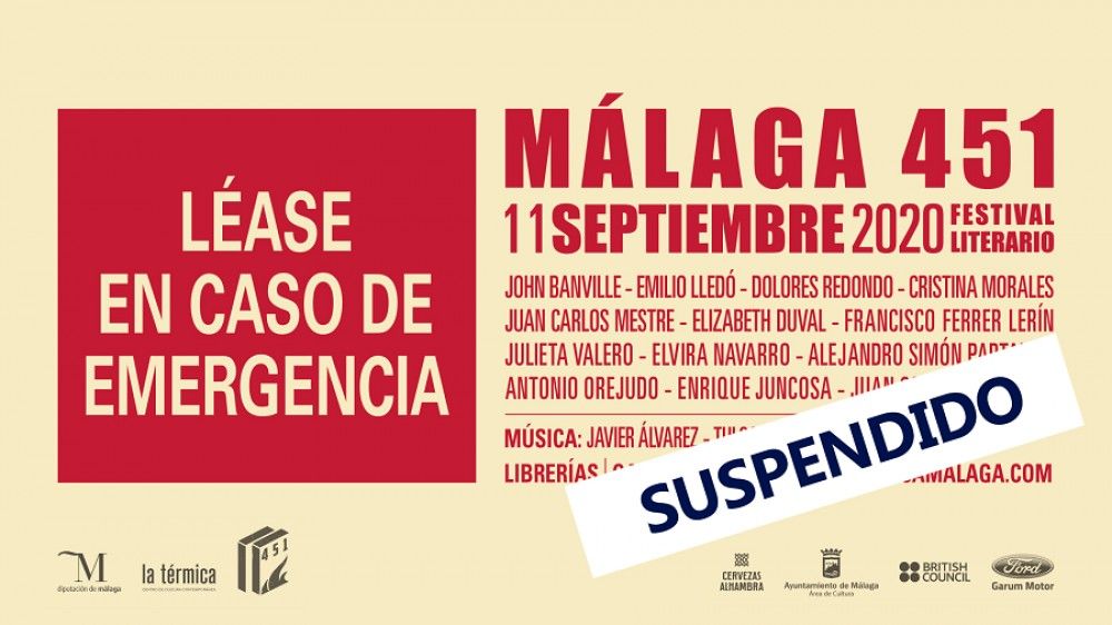 La Diputación suspende la sexta edición del festival literario Málaga 451’ de La Térmica