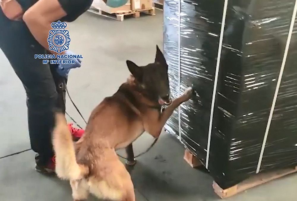 Intervenidos 181 kilogramos de hachís ocultos entre el relleno de cojines tras interceptar unos palés enviados desde Marbella