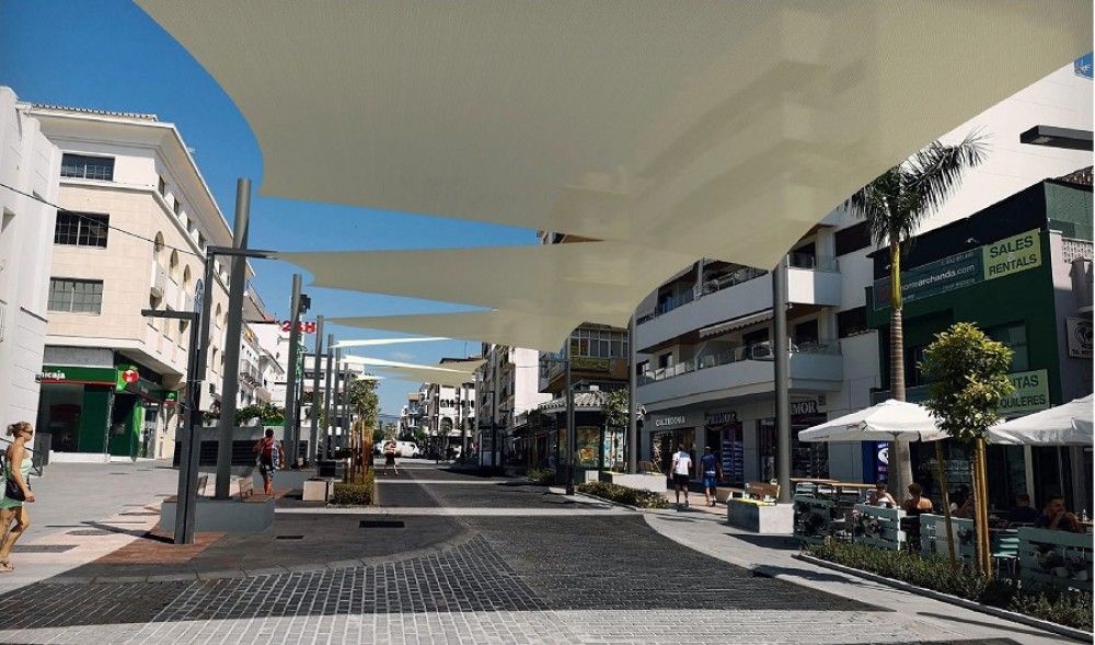 OSP pide al Ayuntamiento que instale zonas de sombra en la calle para los comercios