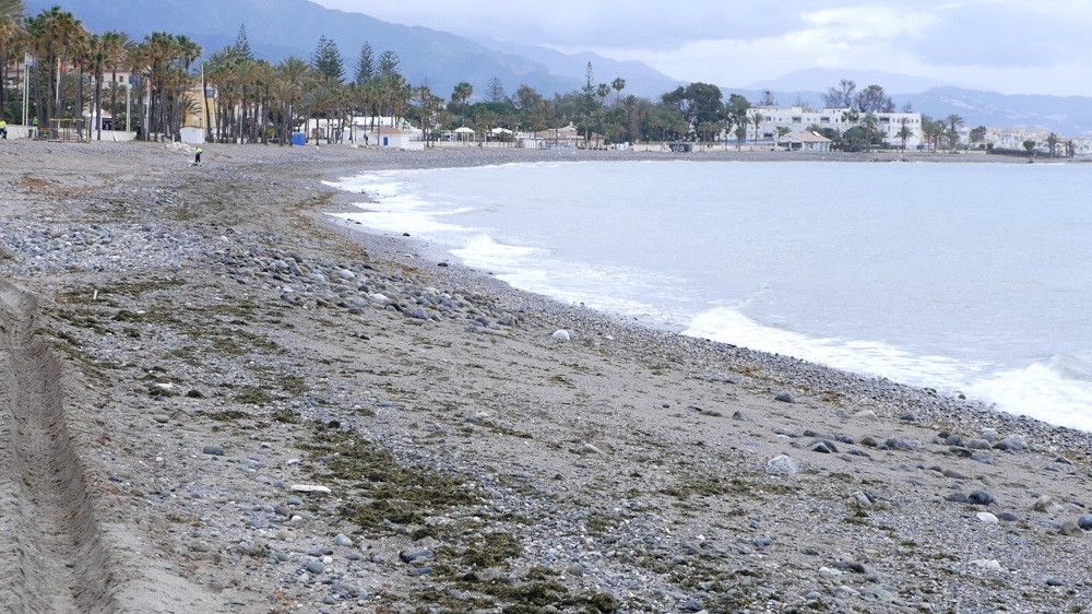 La ejecutiva de OSP se concentra en la playa de La Salida para pedir la estabilización de las playas del municipio