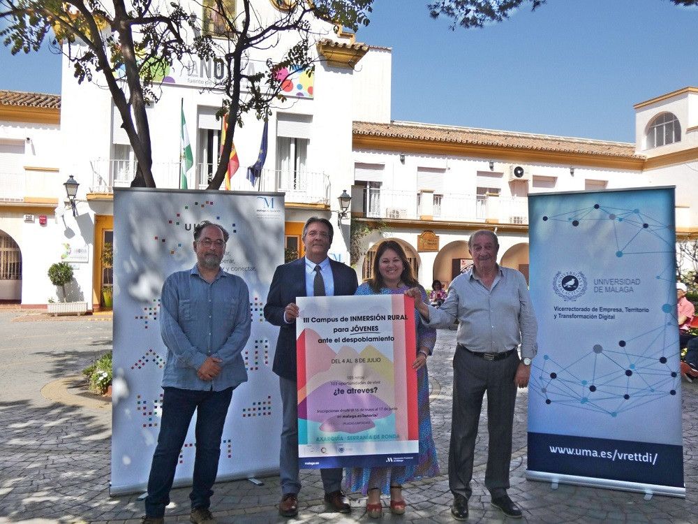 La Diputación y la Universidad de Málaga celebrarán el III Campus de Inmersión Rural para Jóvenes ante el Despoblamiento