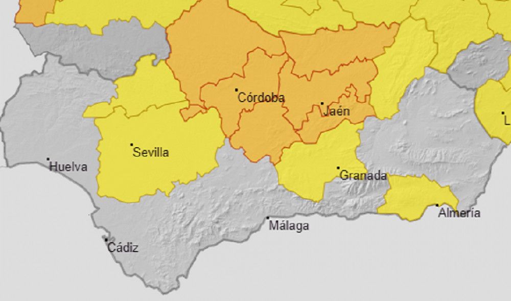 AEMET activa hoy el aviso naranja por calor en la provincia de Córdoba y en comarcas de Jaén