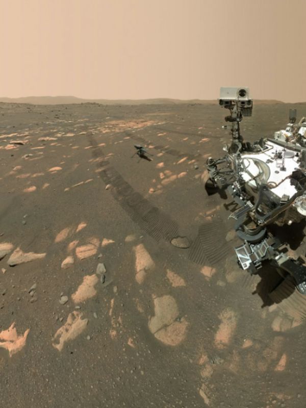 Primer "selfie" del rover Perseverance e Ingenuity en Marte