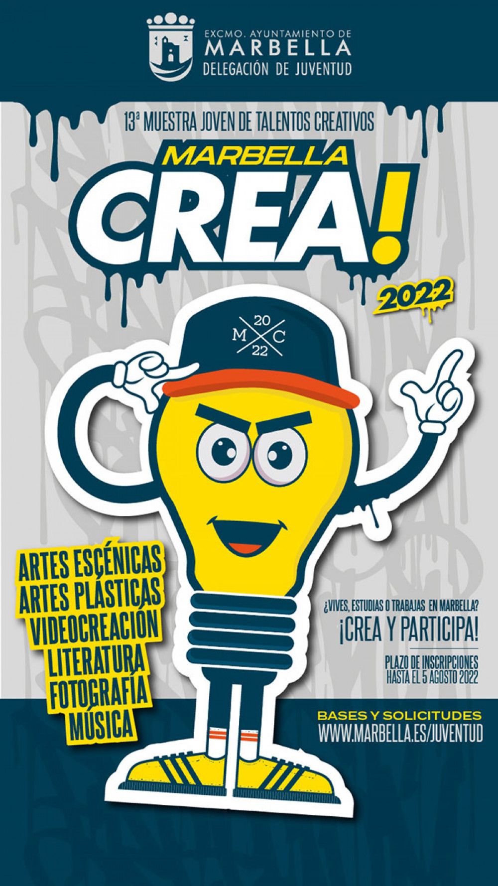 El plazo de inscripción al programa Marbella Crea Muestras 2022, que cuenta con seis disciplinas artísticas, continúa abierto hasta el día 5 de agosto