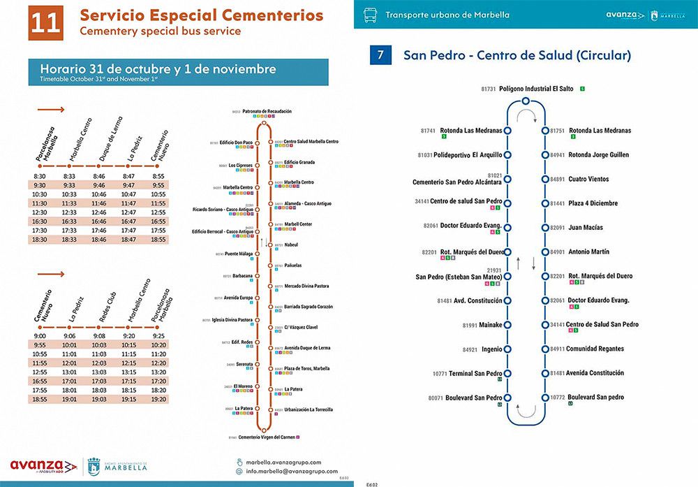 El Ayuntamiento ampliará el horario de los cementerios con motivo de la festividad de Todos los Santos y pondrá en marcha dos líneas especiales de autobuses en Marbella y San Pedro Alcántara