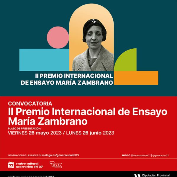 La Diputación convoca la segunda edición del Premio Internacional de Ensayo María Zambrano
