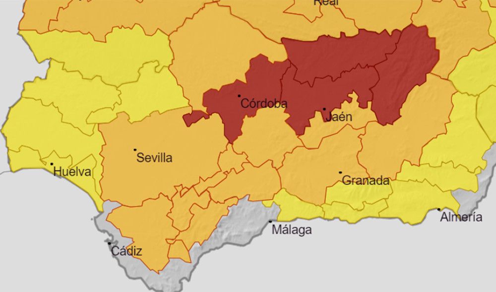 Aviso rojo por altas temperaturas hoy lunes en las provincias de Córdoba y Jaén