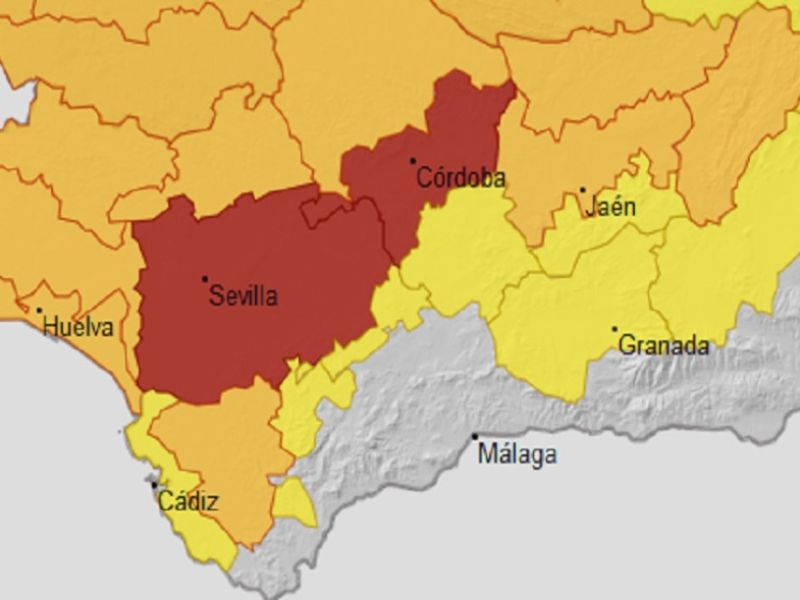 Activado hoy lunes el aviso rojo por altas temperaturas en Córdoba y Sevilla