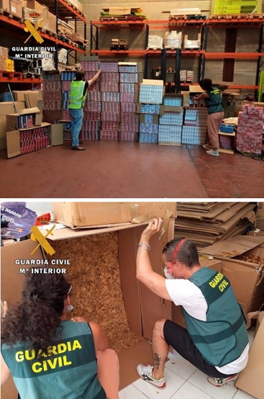 La Guardia Civil detiene a 12 personas en Andalucía por distribuir picadura de tabaco ilegal entre España y Portugal