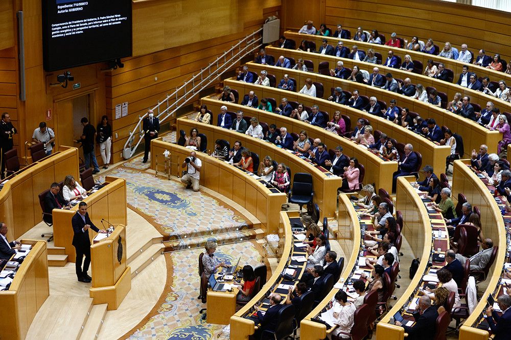 Pedro Sánchez asegura en el Senado que "la era de la abundancia ha terminado"