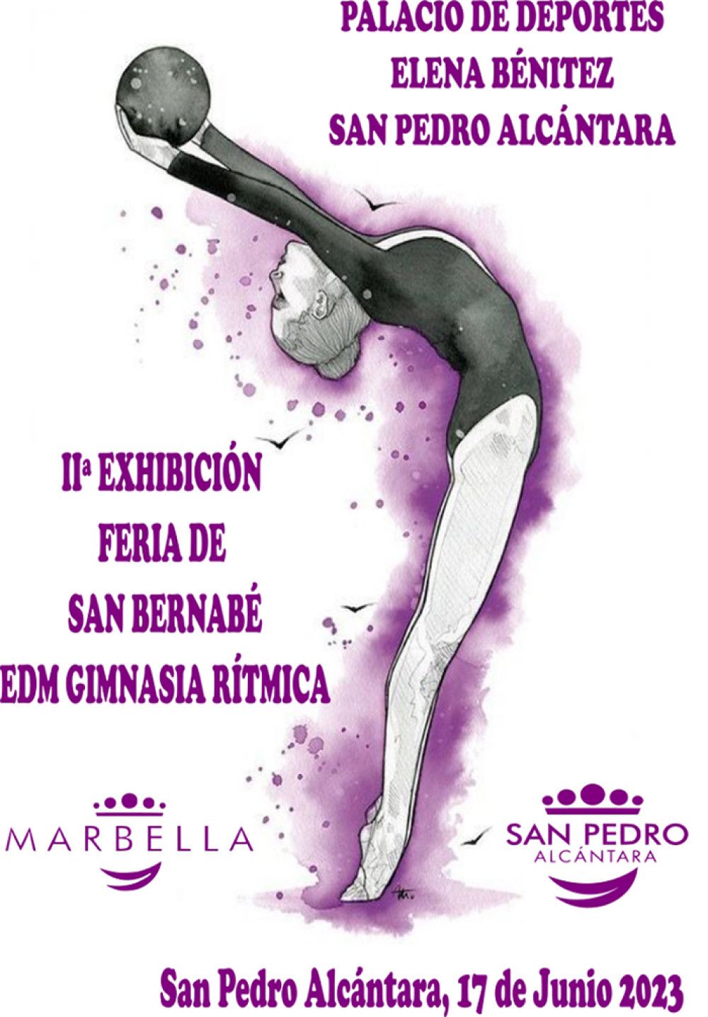 La II Exhibición de Gimnasia Rítmica de la Feria de San Bernabé reunirá el 17 de junio en el Palacio Elena Benítez de San Pedro Alcántara a un total de 230 participantes
