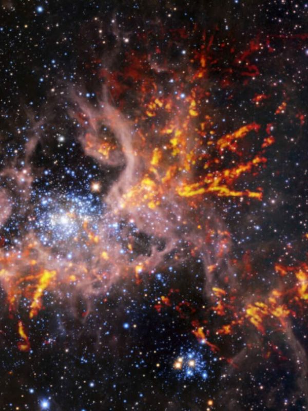 Observan la violenta formación estelar de una nebulosa fuera de nuestra galaxia