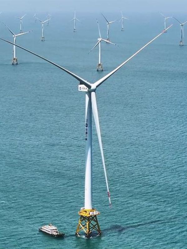 Turbina eólica marina de 16 megavatios comienza a operar frente a la costa oriental de China