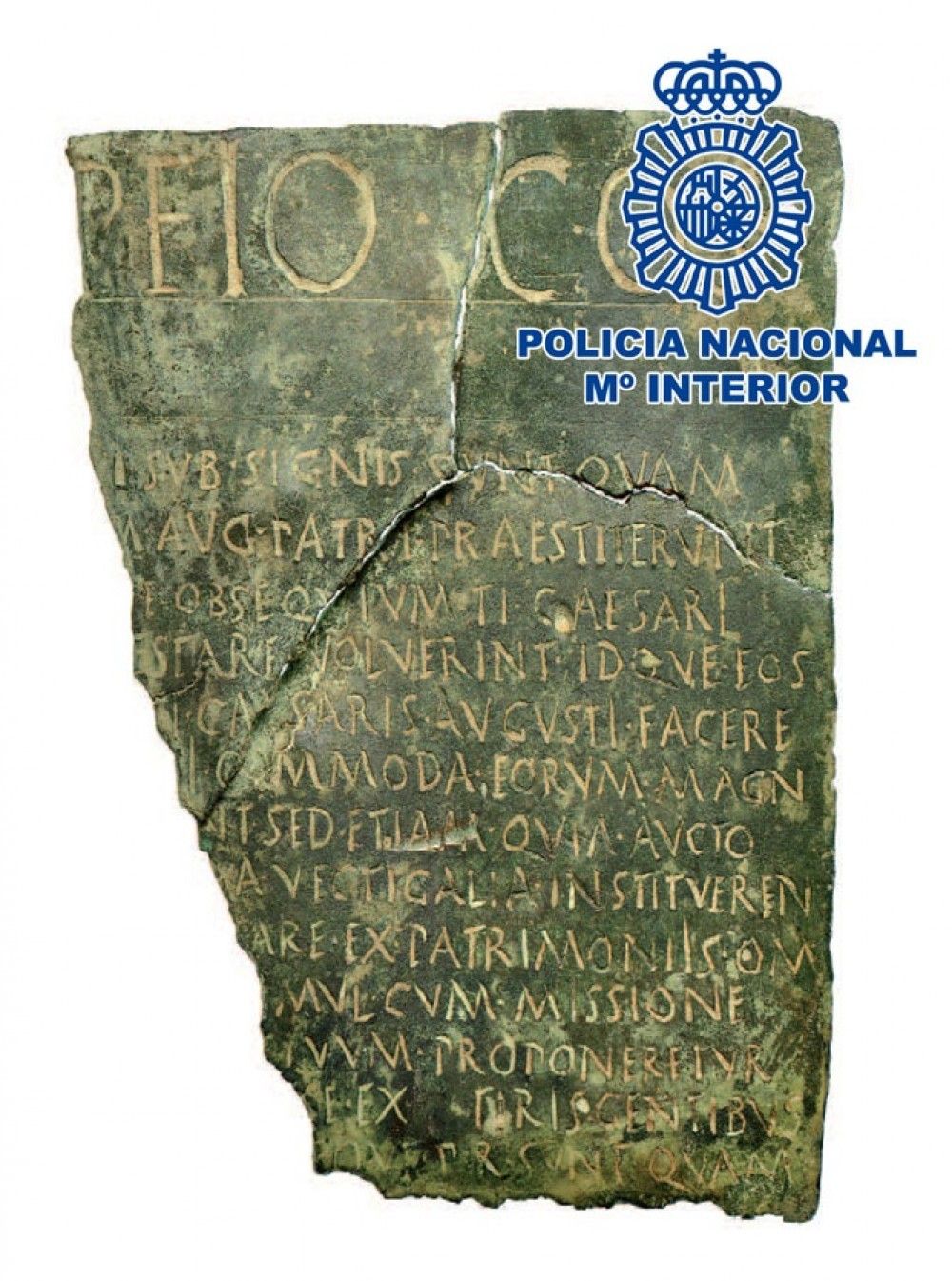 La Policía Nacional recupera en Madrid un documento jurídico único realizado en bronce con más de 2.000 años de antigüedad