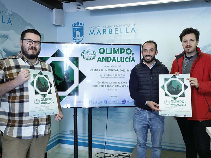 El Ayuntamiento apoya la nueva película Olimpo, Andalucía’, del joven creador marbellí Pablo Álvarez, de la productora Samcreta, que se proyectará el próximo 27 de enero en la ciudad
