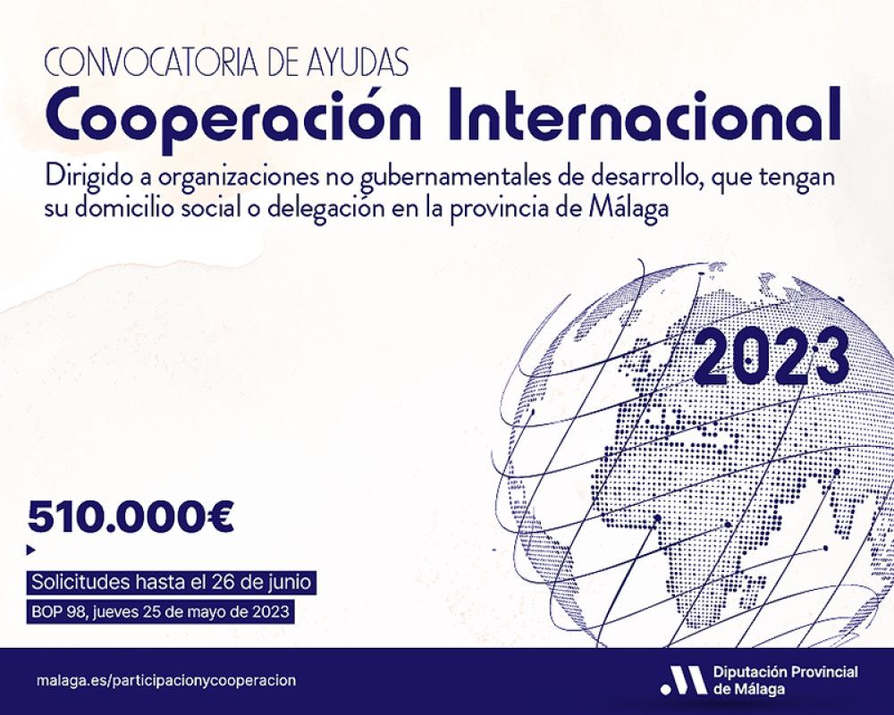 La Diputación de Málaga publica la convocatoria de ayudas en materia de cooperación internacional al desarrollo, dotadas con 510.000 euros