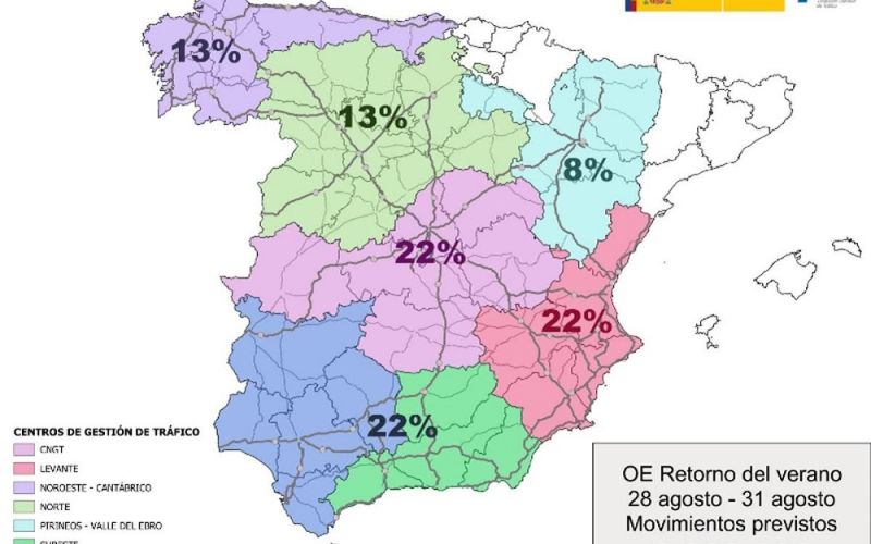 Ya está en marcha el último dispositivo especial de tráfico de este verano con 6,9 millones de desplazamientos previstos