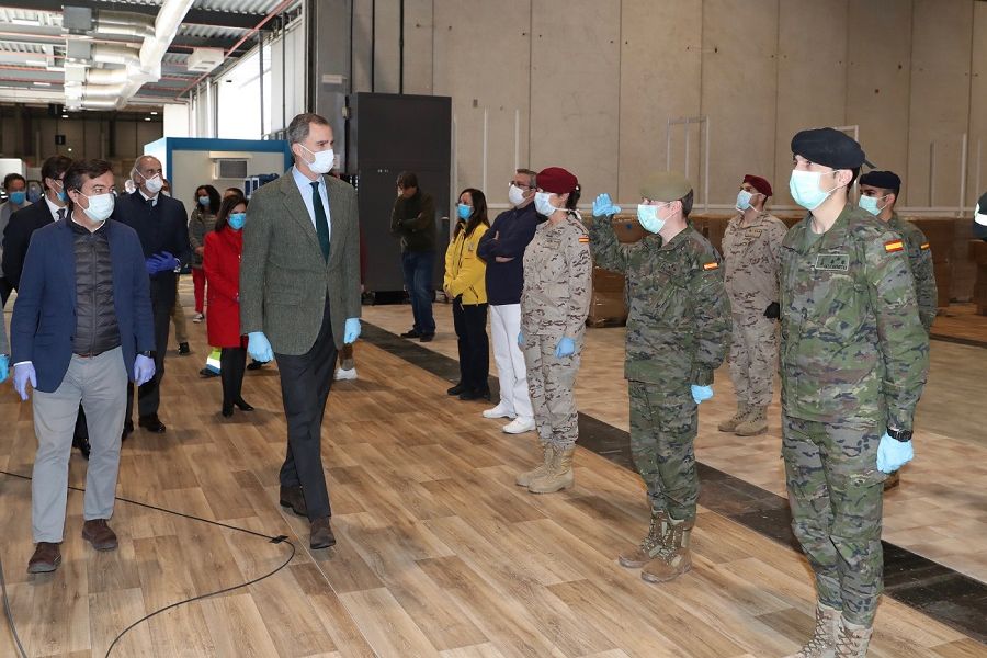 El rey Felipe ha visitado hoy el hospital de emergencia creado en IFEMA