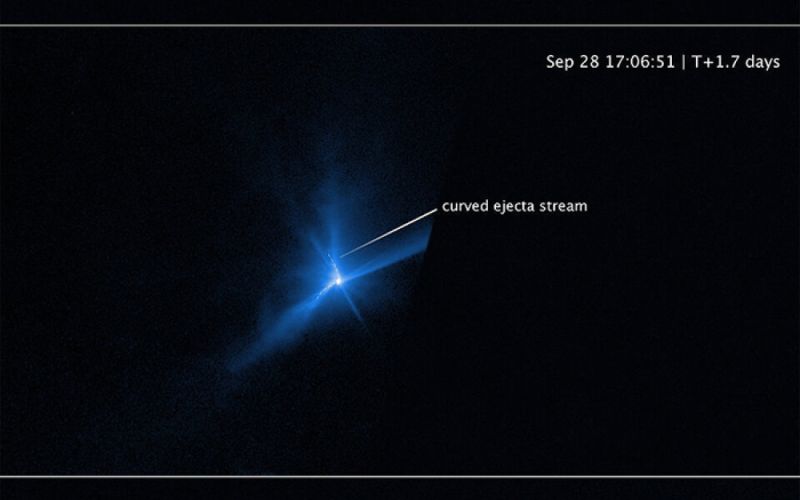 El Hubble graba un vídeo de los escombros del impacto del asteroide de DART
