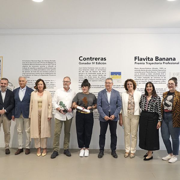 La Diputación de Málaga acoge la primera exposición de viñetas periodísticas del Certamen Elgar