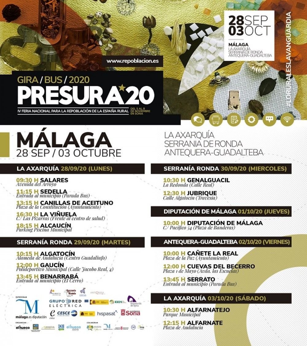 El Autobús de la Repoblación’ realizará su primera gira por la provincia de Málaga a partir del lunes recorriendo 15 municipios