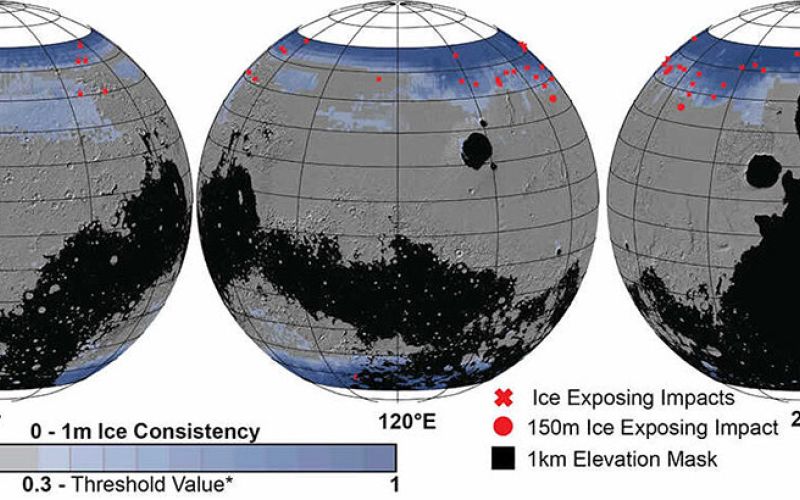 La NASA está ubicando hielo en Marte con este nuevo mapa