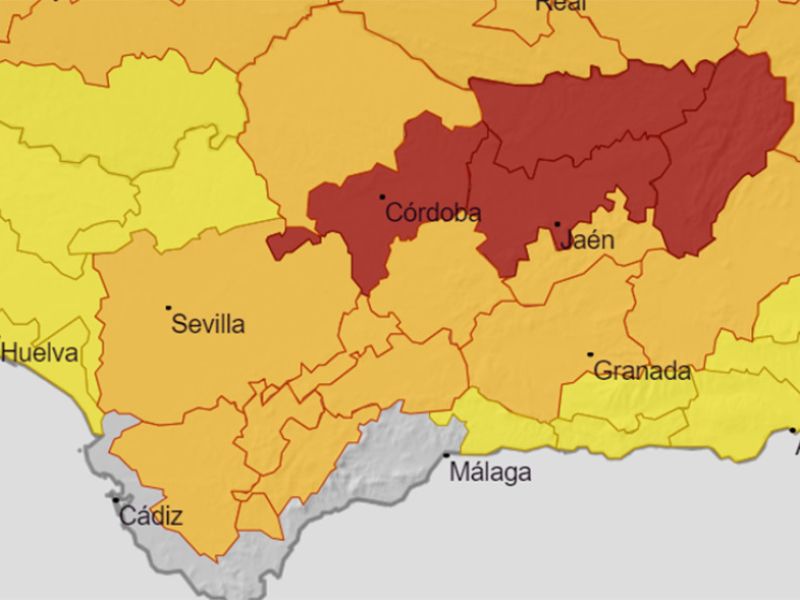 Aviso rojo por altas temperaturas hoy lunes en las provincias de Córdoba y Jaén