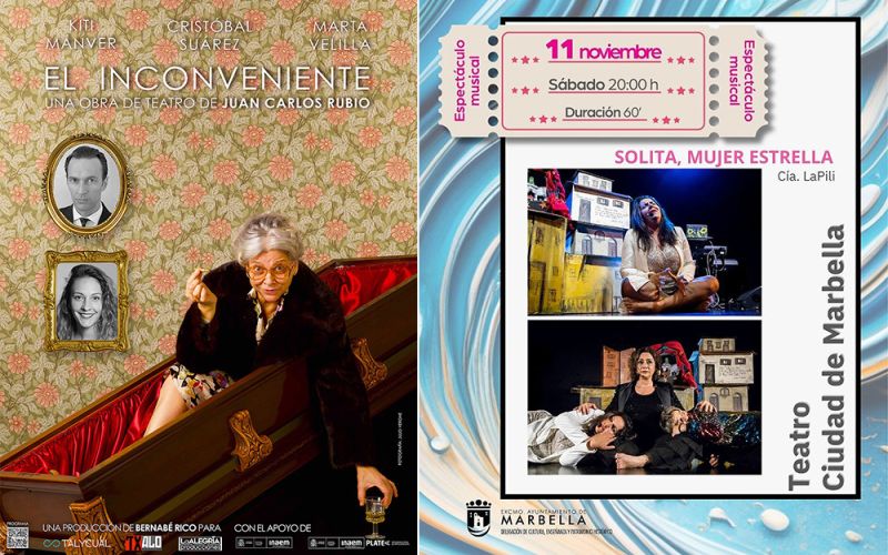 El Teatro Ciudad de Marbella albergará mañana viernes día 10 y el sábado 11 de noviembre las representaciones de El Inconveniente’, con Kiti Mánver, y Solita, mujer estrella’