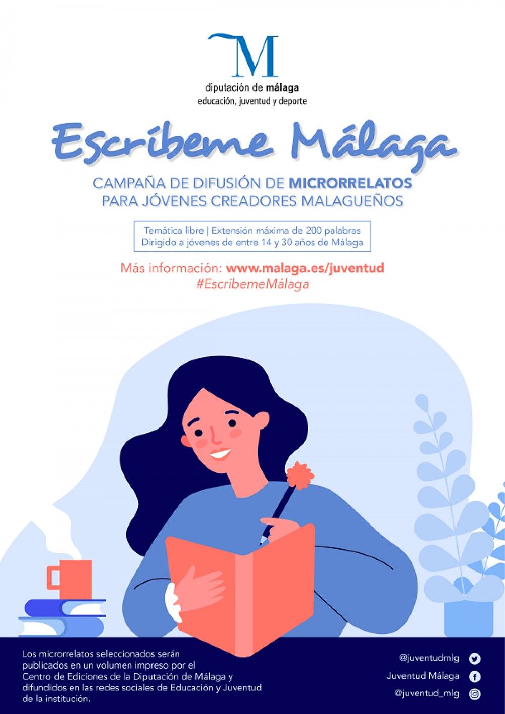 La Diputación anima a los jóvenes malagueños a escribir microrrelatos con motivo del Día del Libro