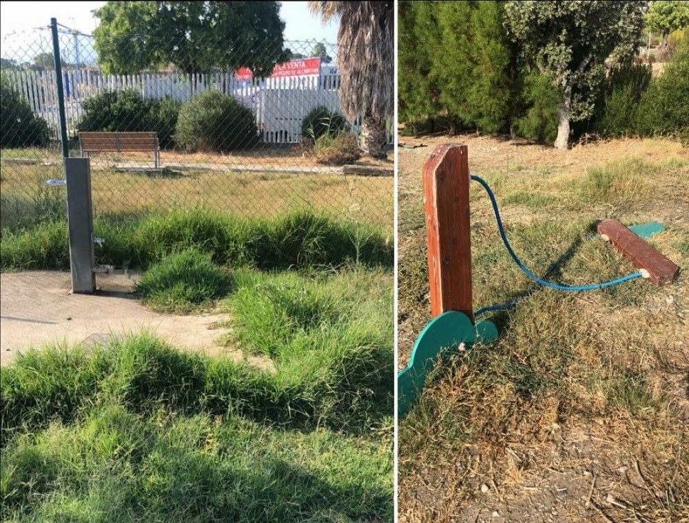 El PSOE denuncia el abandono del recinto canino en el Parque de los Tres Jardines, en San Pedro Alcántara