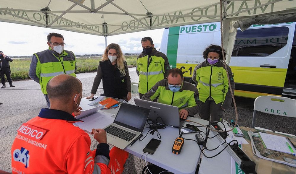 La Junta y AENA realizan un simulacro de accidente en el Aeropuerto de Jerez para probar la coordinación de los servicios de emergencia
